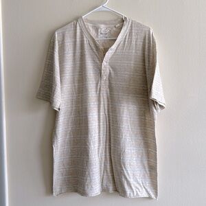 Billy Reid Cream Short Sleeve Henley